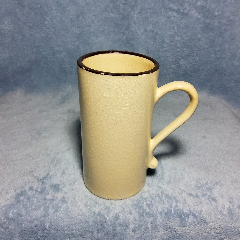 Vintage Tall Slender Espresso Double Shot Coffee Mug Crazed MCM Rustic Pottery